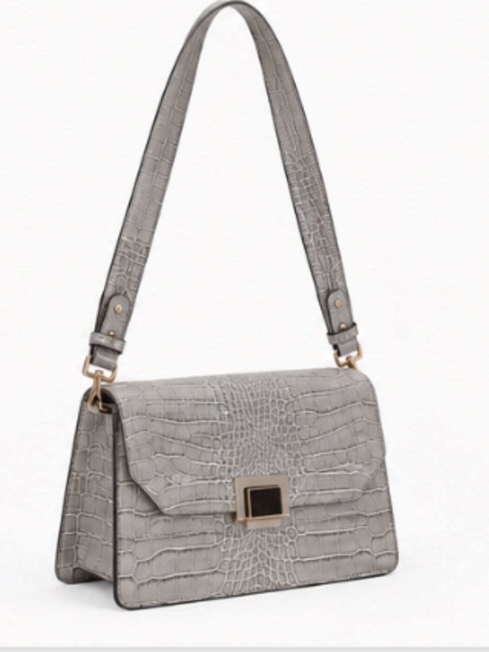 Camelia Roma Gray Leather Purse Pre-Owned Crossbody